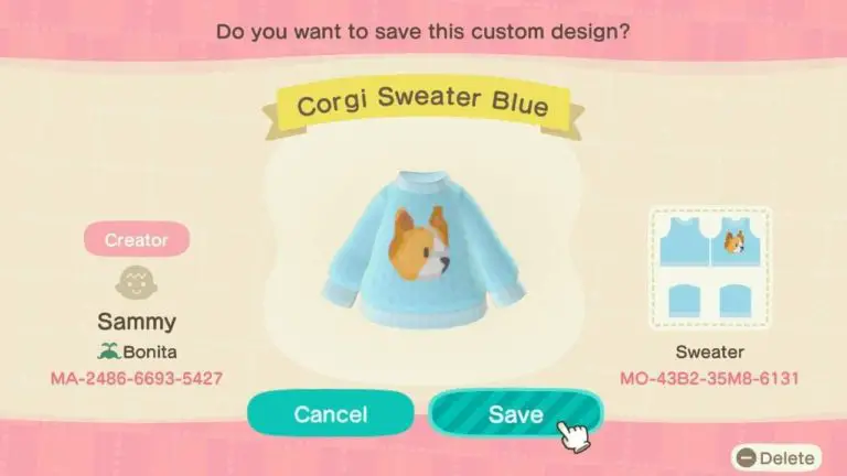 Corgi Sweater Blue