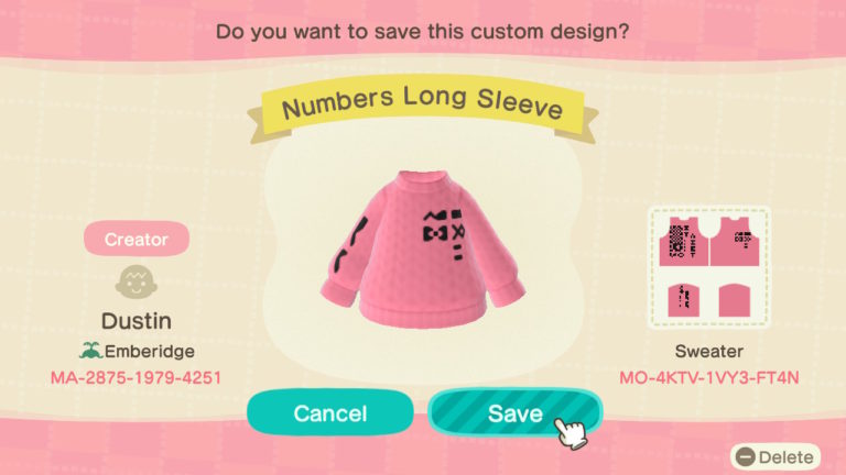Numbers Long Sleeve