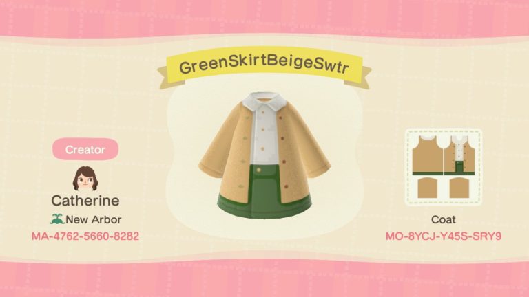 Green Skirt Beige Sweater